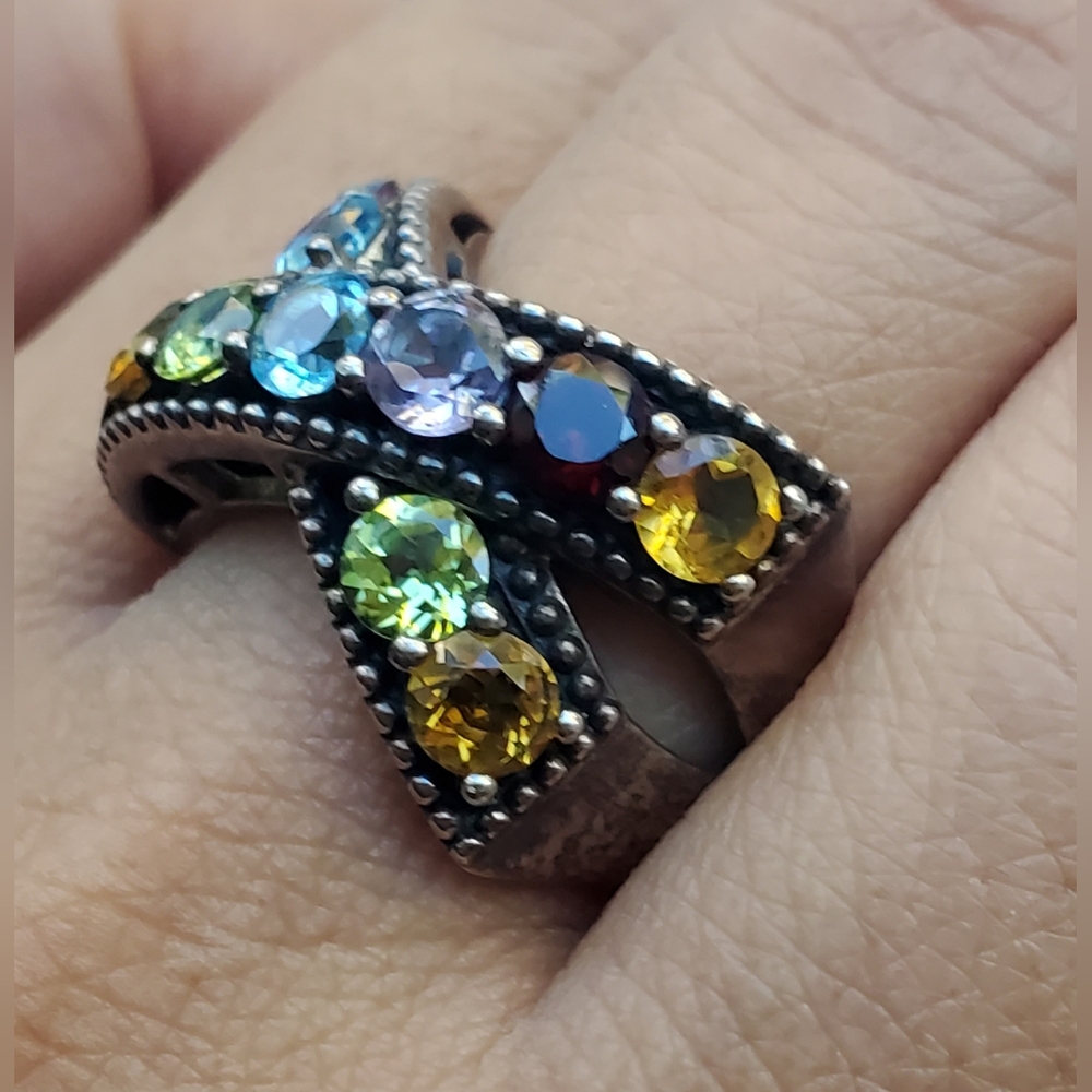 Effy Multi-Gemstone Crisscross Statement Ring In … - image 4